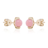 Kaylee 10K Yellow Gold Round-Cut Peruvian Pink Opal Earrings