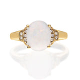 Aleah 10K Yellow Gold Oval-Cut Natural African Opal Ring
