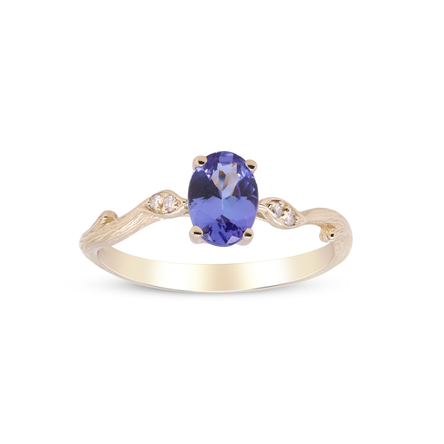 Abby 14K Yellow Gold Oval-Cut Tanzanian Tanzanite Ring