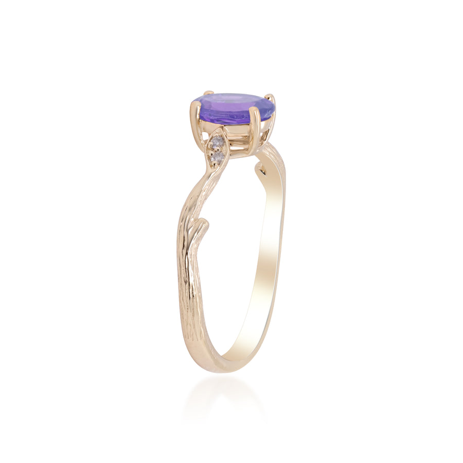 Abby 14K Yellow Gold Oval-Cut Tanzanian Tanzanite Ring