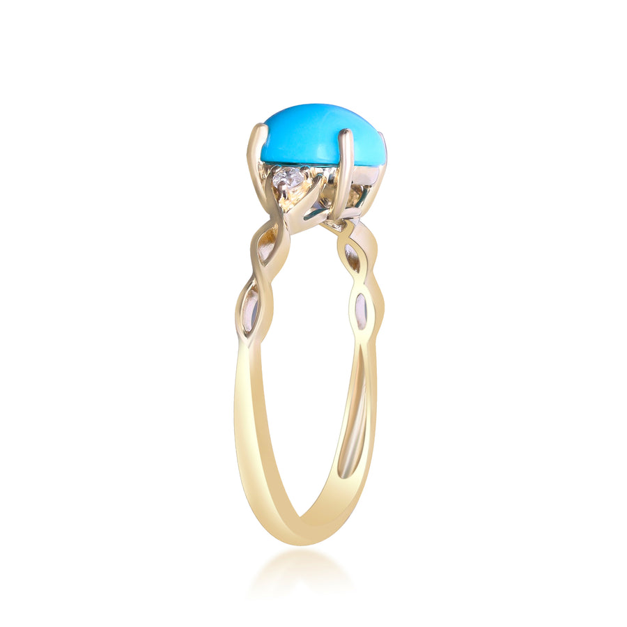 Aubrey 10K Yellow Gold Oval-Cut Turquoise Ring