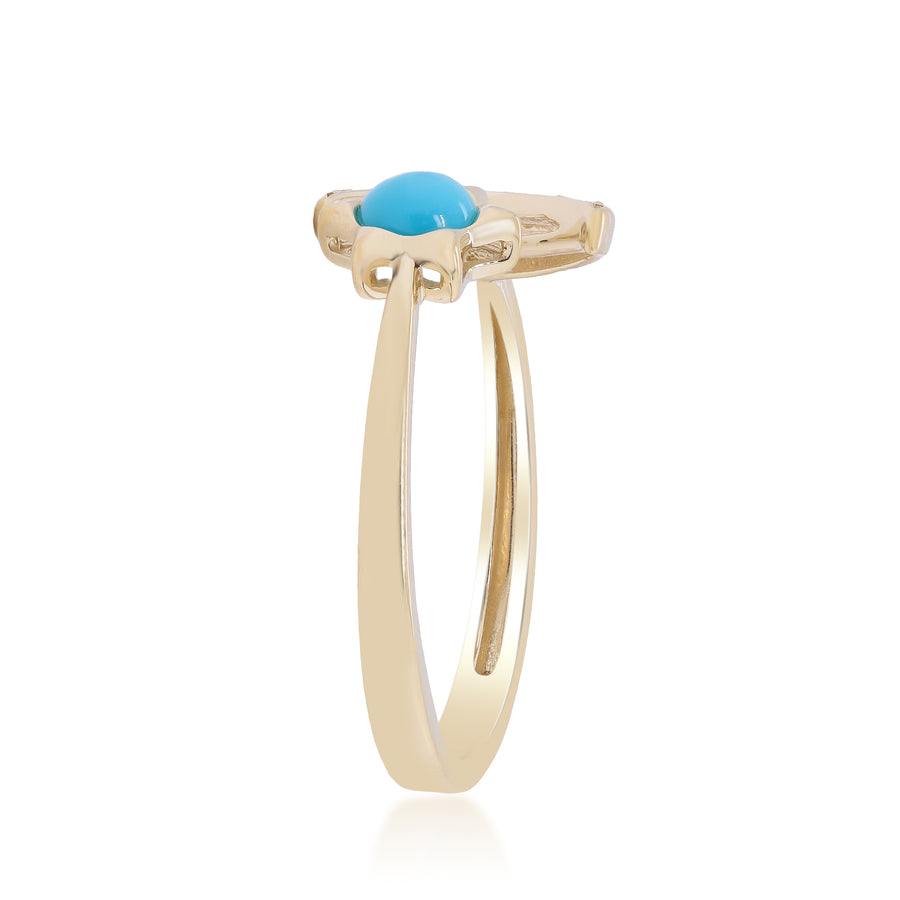 Aubrey 10K Yellow Gold Round-Cut Turquoise Ring