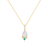 Peyton 10K Yellow Gold Natural African Opal Pendant