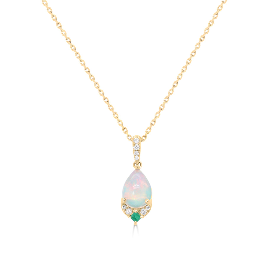 Peyton 10K Yellow Gold Natural African Opal Pendant