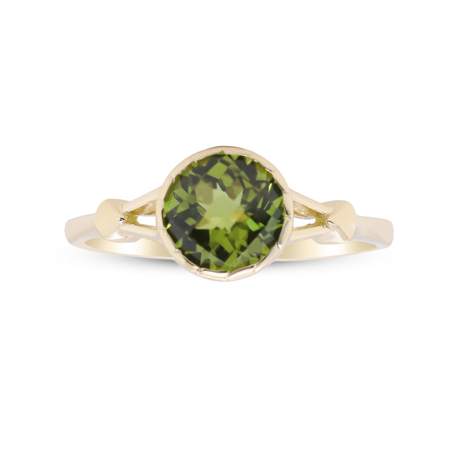 Halle 14K Yellow Gold Round-Cut Manchurian Peridot Ring