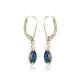 Caroline 10K Yellow Gold Marquise-Cut Brazilian London Blue Topaz Earrings