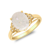 Aleah 10K Yellow Gold Oval-Cut Natural African Opal Ring