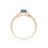 Abby 14K Yellow Gold Emerald-Cut London Blue Topaz Ring