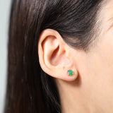 Haven 10K Yellow Gold Round-Cut Emerald Earring