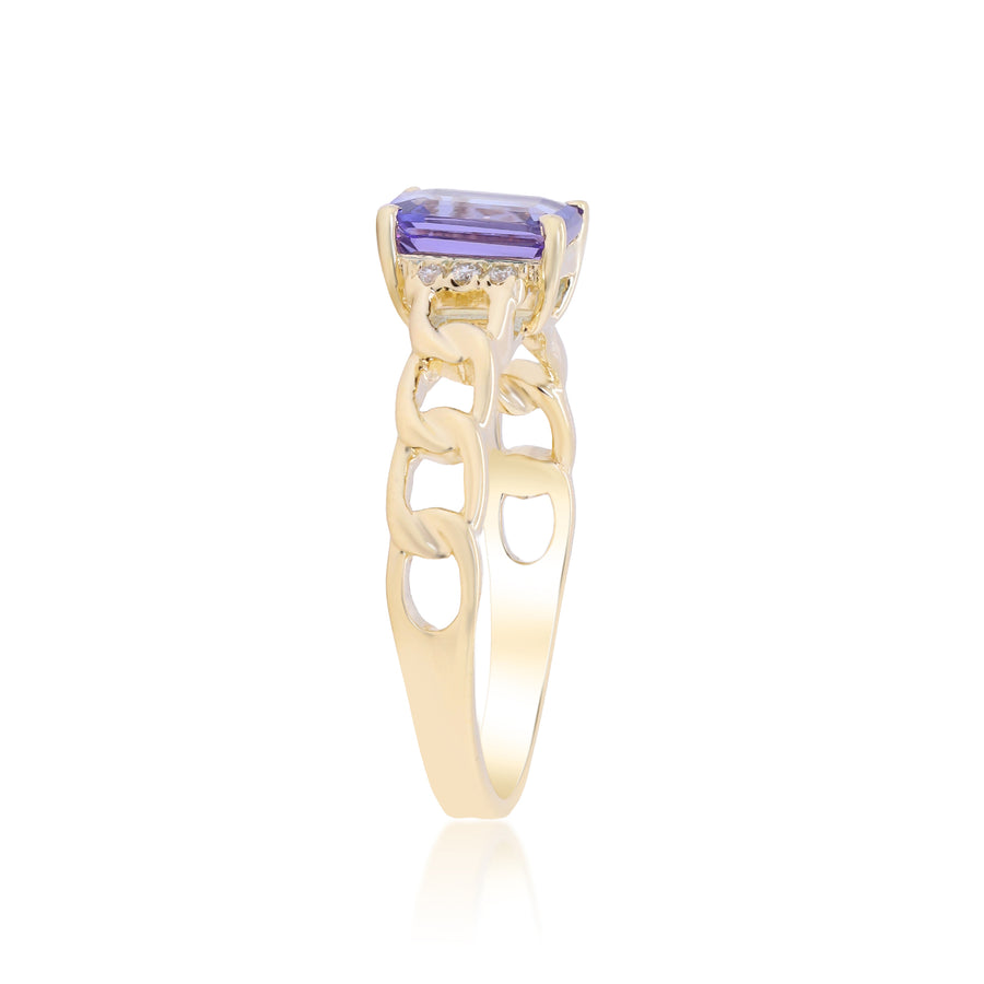 Abby 14K Yellow Gold Emerald-Cut Tanzanite Ring