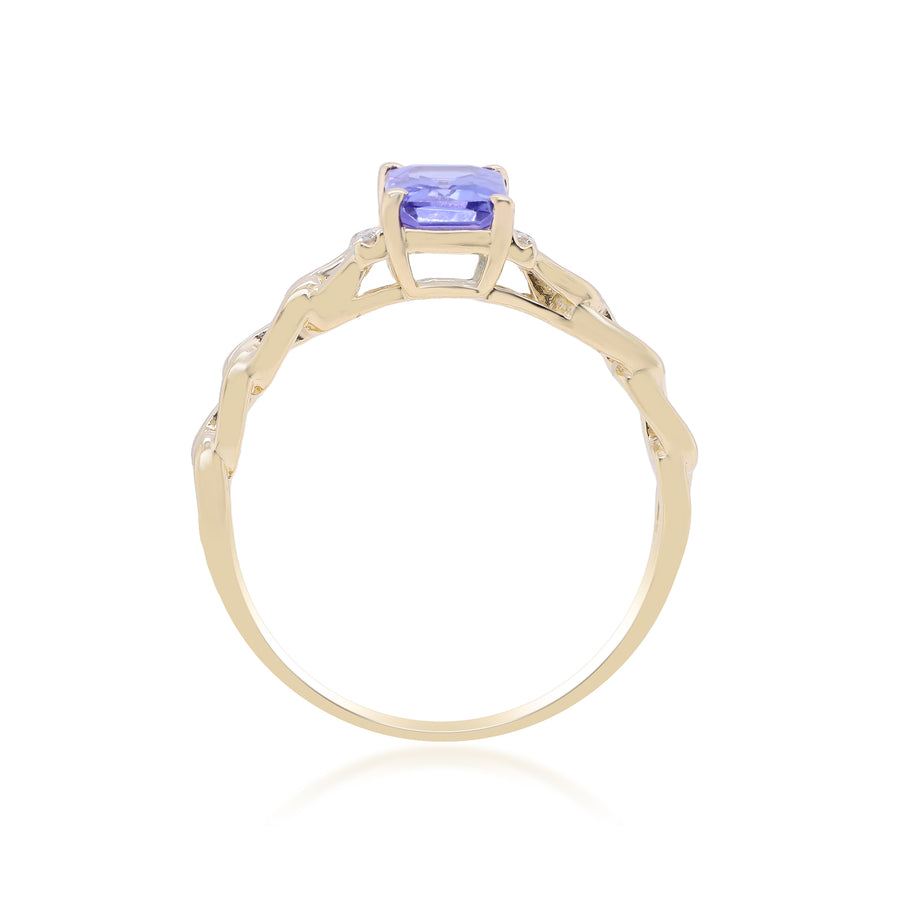 Abby 14K Yellow Gold Emerald-Cut Tanzanite Ring