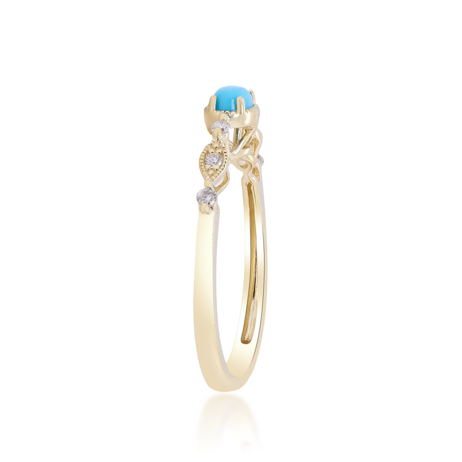 Aubrey 10K Yellow Gold Oval-Cut Turquoise Ring