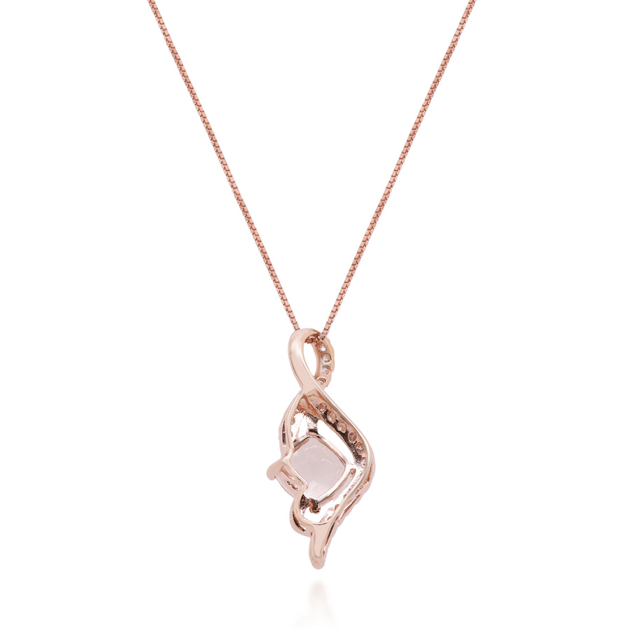 Isabel 14K Rose Gold Cushion-Cut Madagascar Morganite Pendant