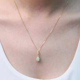 Annabelle 14K Yellow Gold Oval-Cut Natural African Opal Pendant
