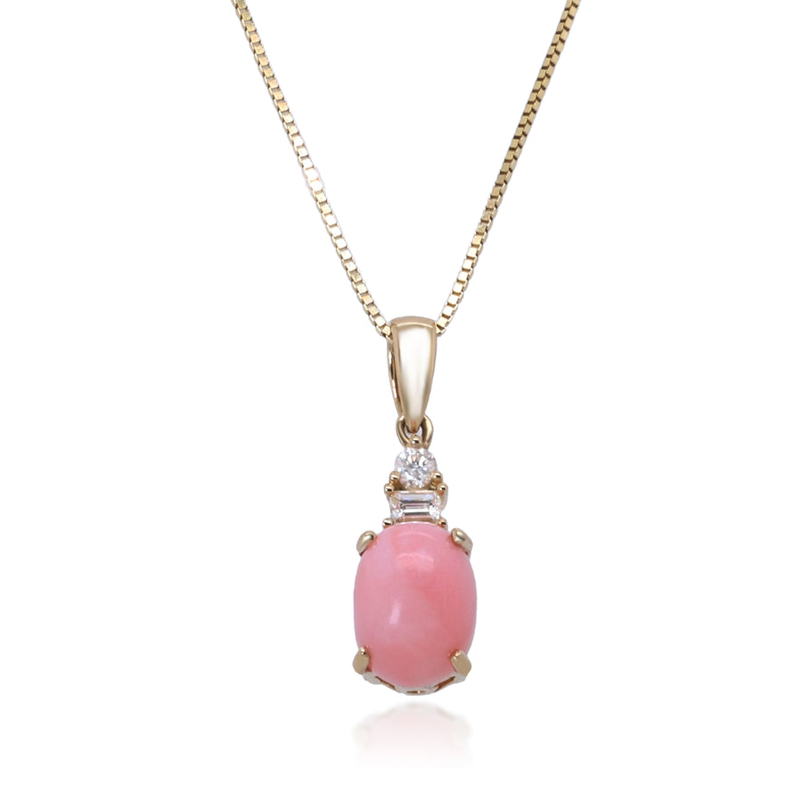 Brooklyn 10K Yellow Gold Oval-Cut Peruvian Pink Opal Pendant