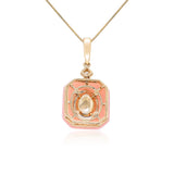 Ethiopian Opal and Pink Opal Halo Pendant