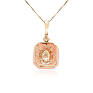 Ethiopian Opal and Pink Opal Halo Pendant