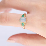 Emma 10K Yellow Gold Oval-Cut Opal Ring