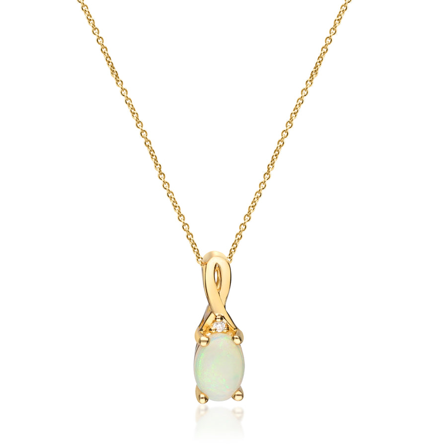 Ximena 10K Yellow Gold Oval-Cut Natural African Opal Pendant