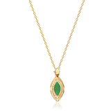 Daphne 10K Yellow Gold Marquise-Cut Emerald Pendant