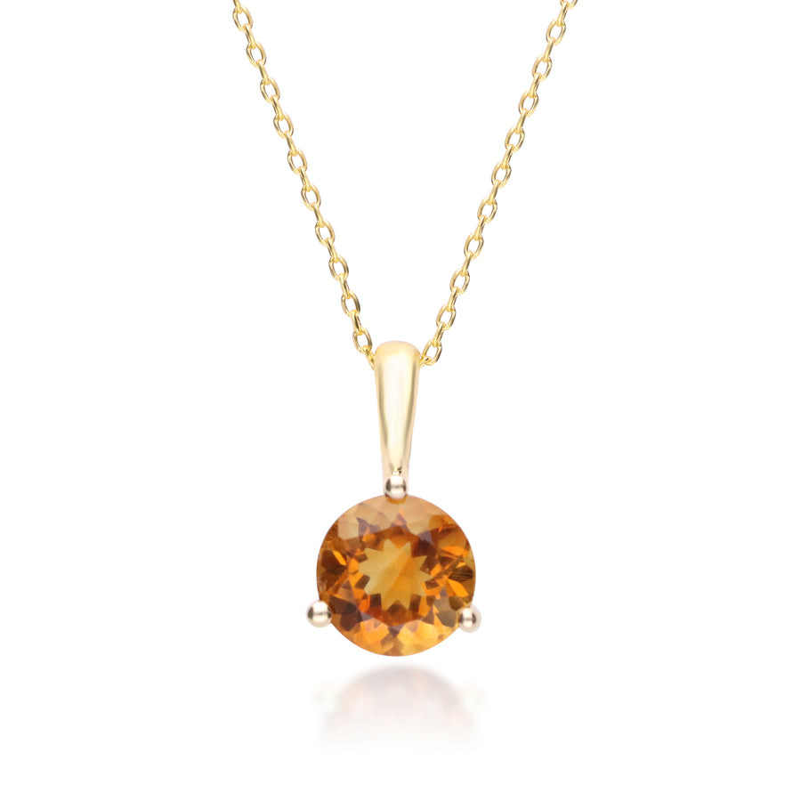 Astrid 10K Yellow Gold Round-Cut Brazilian Citrine Pendant