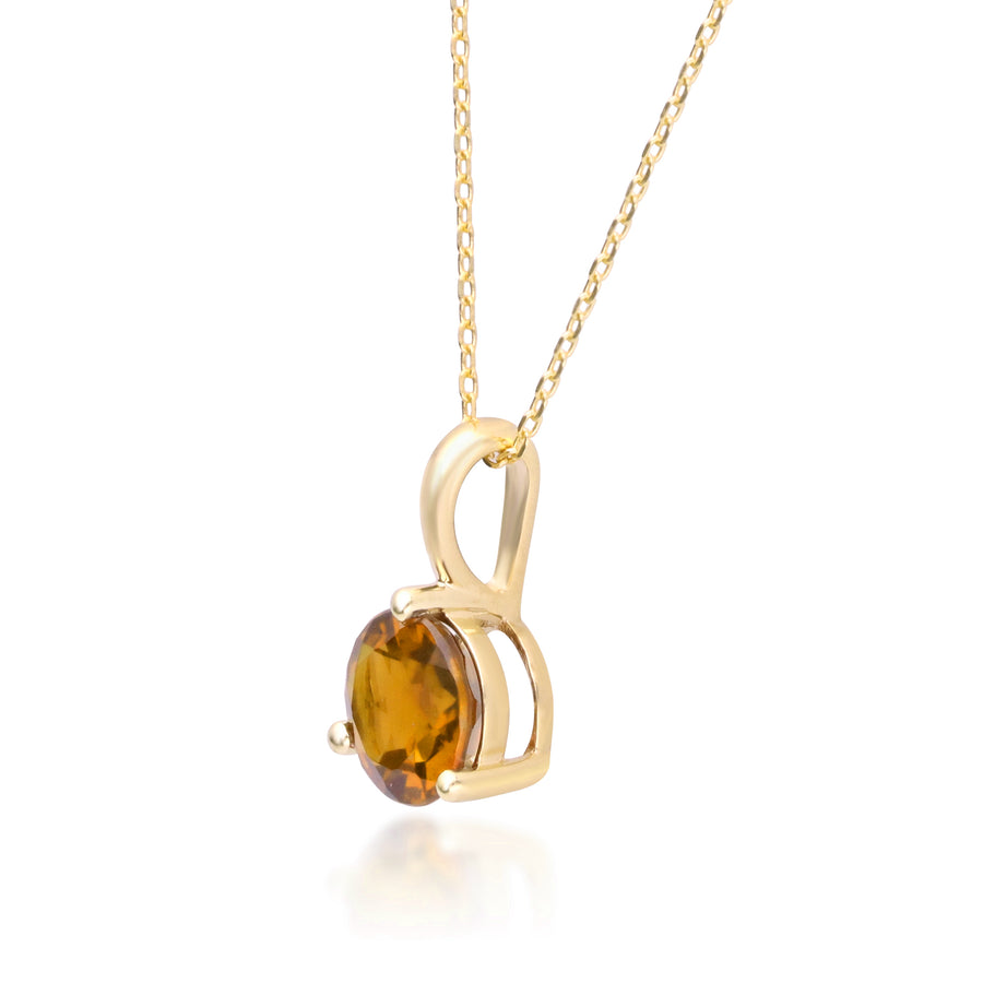 Astrid 10K Yellow Gold Round-Cut Brazilian Citrine Pendant