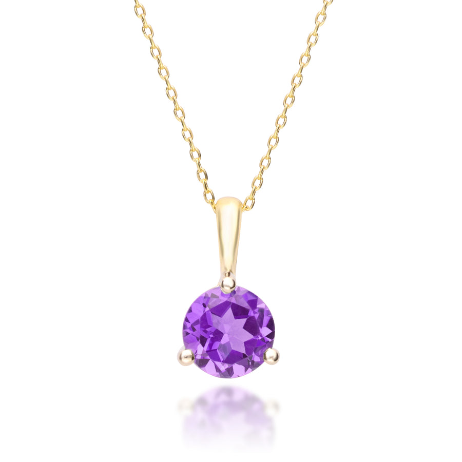 Flora 10K Yellow Gold Round-Cut Brazilian Amethyst Pendant