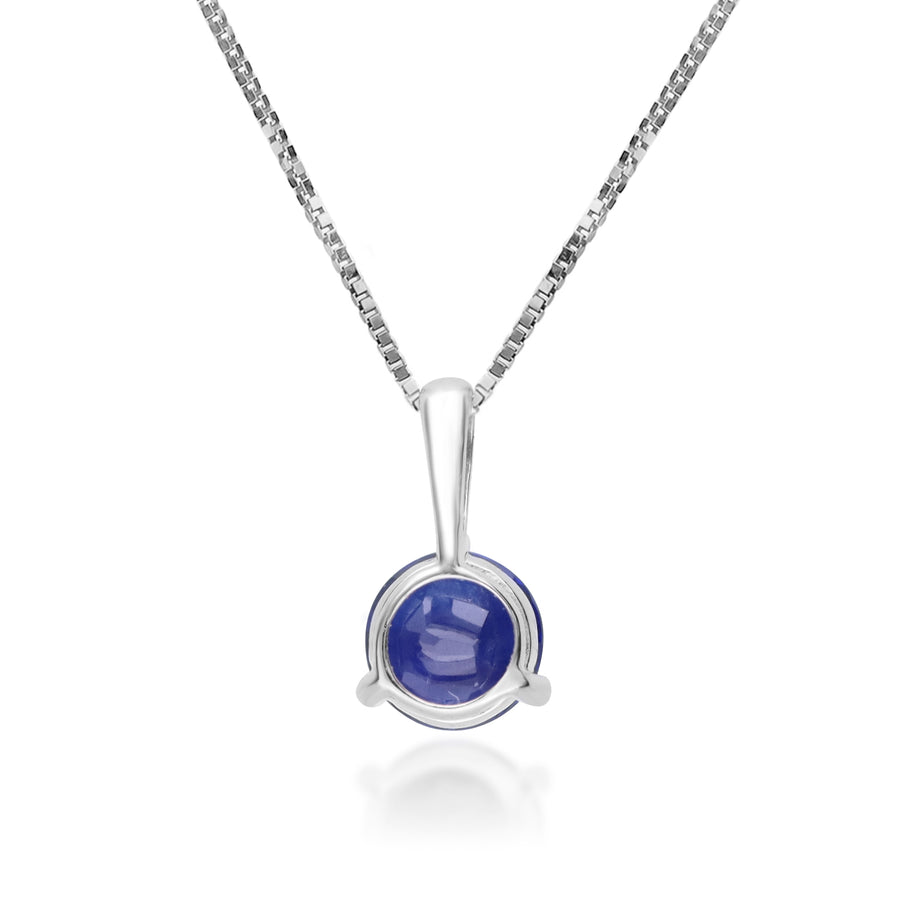 Gianna 10K White Gold Round-Cut Ceylon Blue Sapphire Pendant