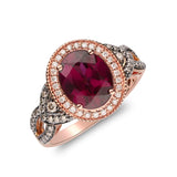 Ophelia 14K Rose Gold Oval-Cut Madagascar Rodholite Ring