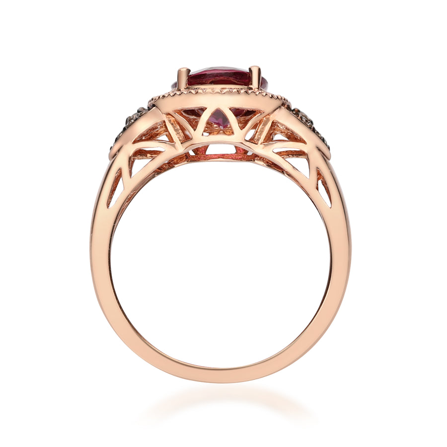 Luna 10K Rose Gold Oval-Cut Garnet Ring