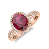 Lainey 10K Rose Gold Oval-Cut Madagascar Rhodolite Ring