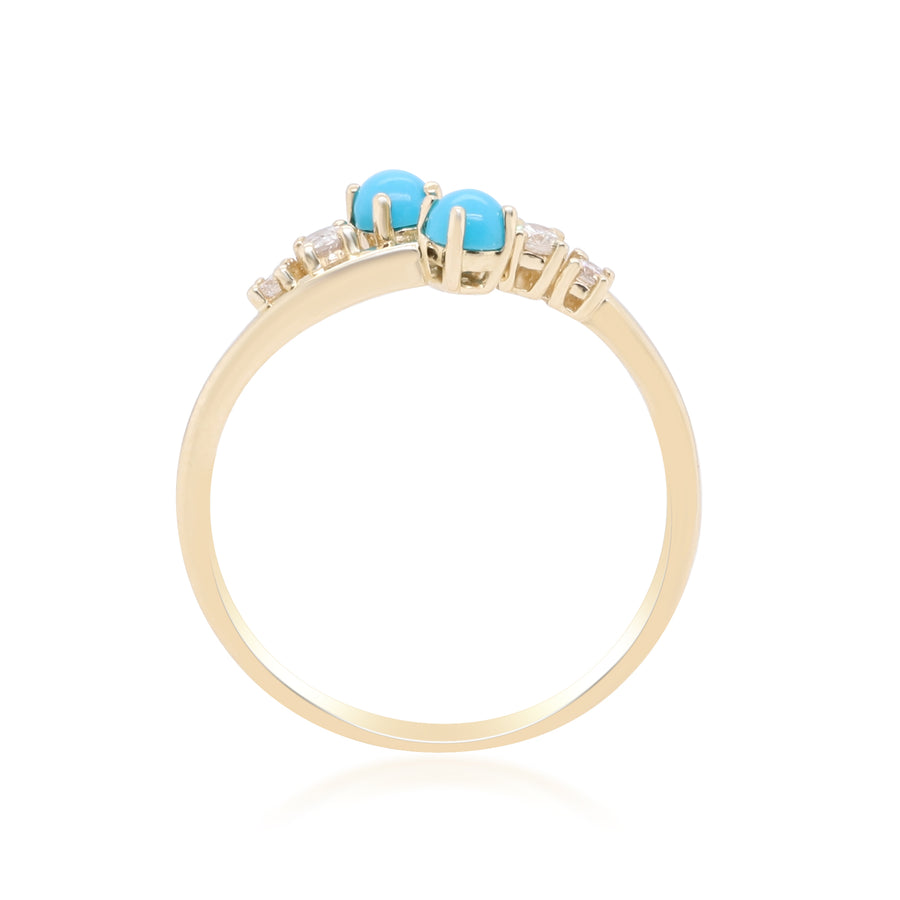 Yvette 10K Yellow Gold Round-Cut Arizona Turquoise Ring