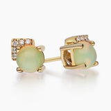 Elaina 10K Yellow Gold Round-Cut Opal Earrings