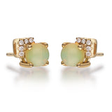 Elaina 10K Yellow Gold Round-Cut Opal Earrings