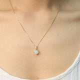 Allyn 14K Yellow Gold Round-Cut Natural African Opal Pendant