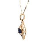 Addison 14K Yellow Gold Oval-Cut Blue Sapphire Pendant