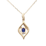 Addison 14K Yellow Gold Oval-Cut Blue Sapphire Pendant