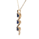 Emery 14K Yellow Gold Oval-Cut Blue Sapphire Pendant