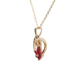 Butterfly Heart 14K Yellow Gold Mozambique Ruby Pendant