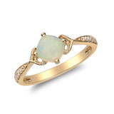Sara 14K Yellow Gold Cushion-Cut Natural African Opal Ring