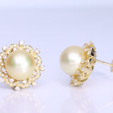 Kamilah 18K Yellow Gold Round-Cut Pearl Earring