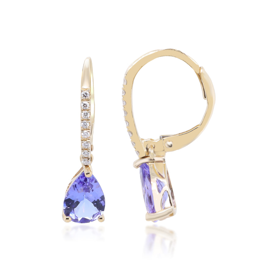 Elizabeth 14K Yellow Gold Pear-Cut Tanzanite Earrings