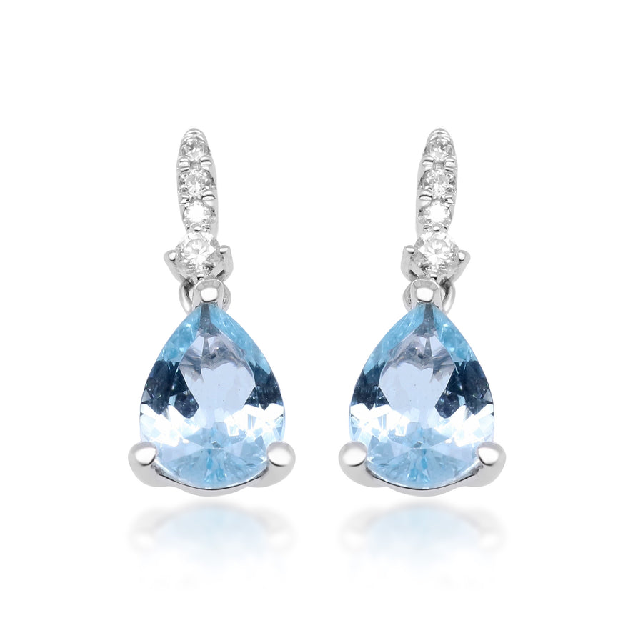 Madelyn 10K White Gold Pear-Cut Brazilian Aquamarine Earrings