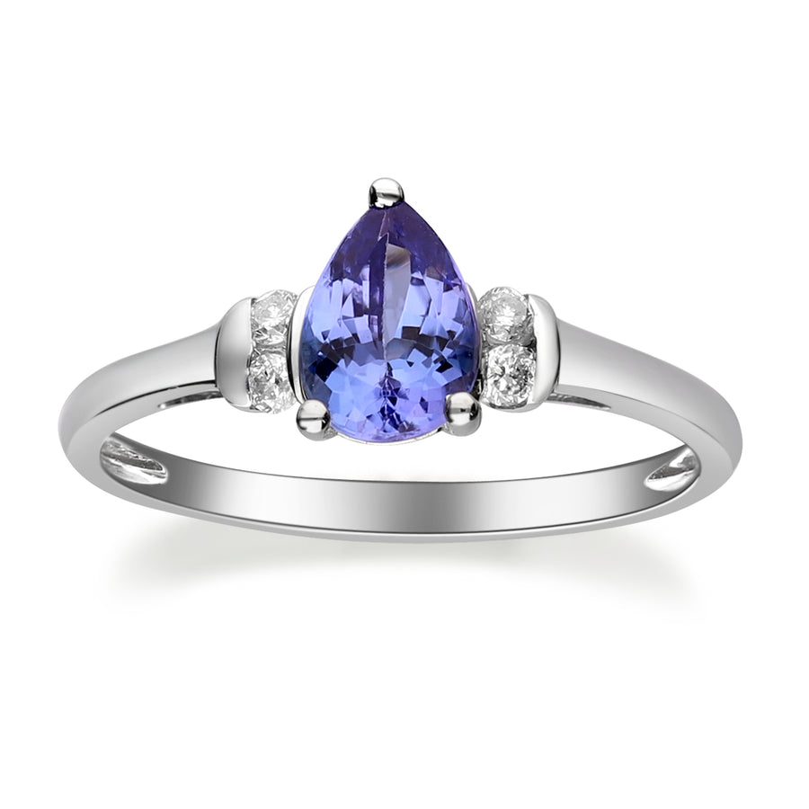 Evelyn 10K White Gold Pear-Cut Tanzanite Ring