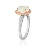 Vanessa 14K Two Tone Gold Oval-Cut African Opal Ring
