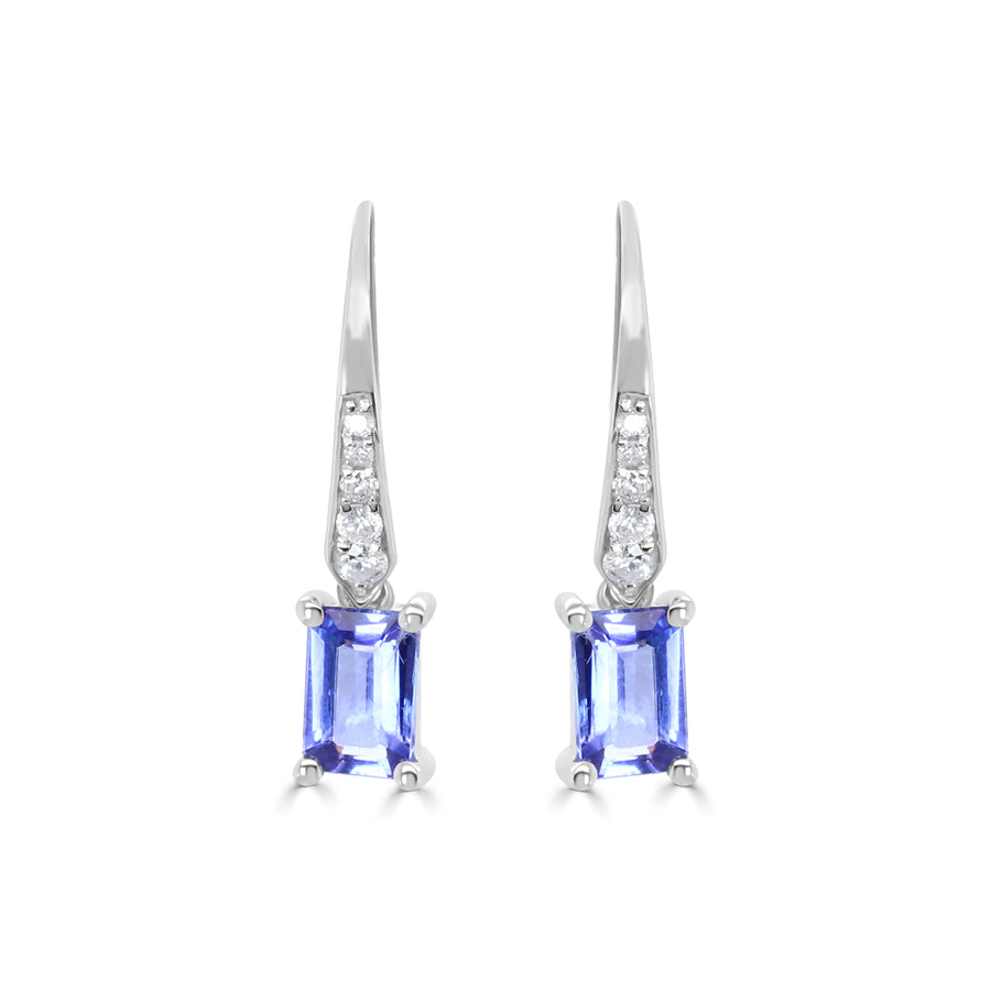 Jenesis 14K White Gold Emerald-Cut Tanzanian Tanzanite Earring