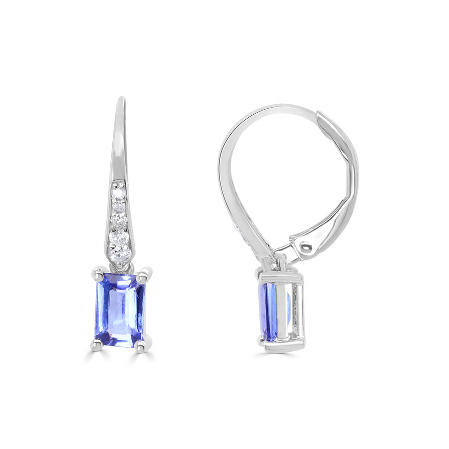 Jenesis 14K White Gold Emerald-Cut Tanzanian Tanzanite Earring