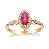 Alani 10K Yellow Gold Marquise-Cut Mozambique Ruby Ring