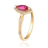 Alani 10K Yellow Gold Marquise-Cut Mozambique Ruby Ring