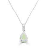 Emmie 10K White Gold Pear-cut Manchurian Peridot Pendant